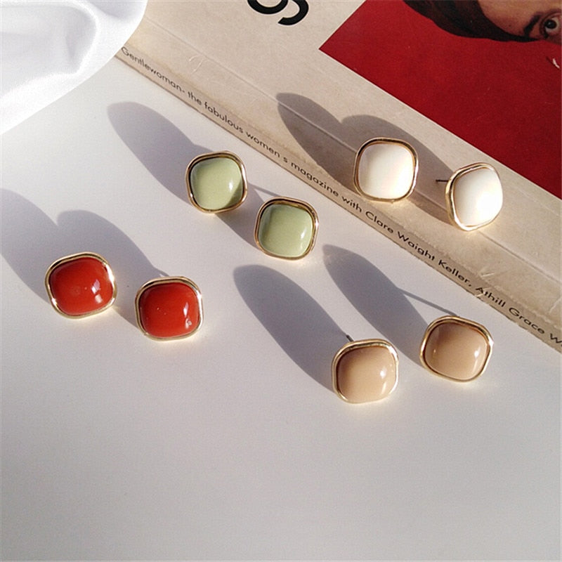 Retro fashion contracted earrings Joker metal earrings earrings geometric trend Beautiful ladies earrings wholesale - Shopeasywear