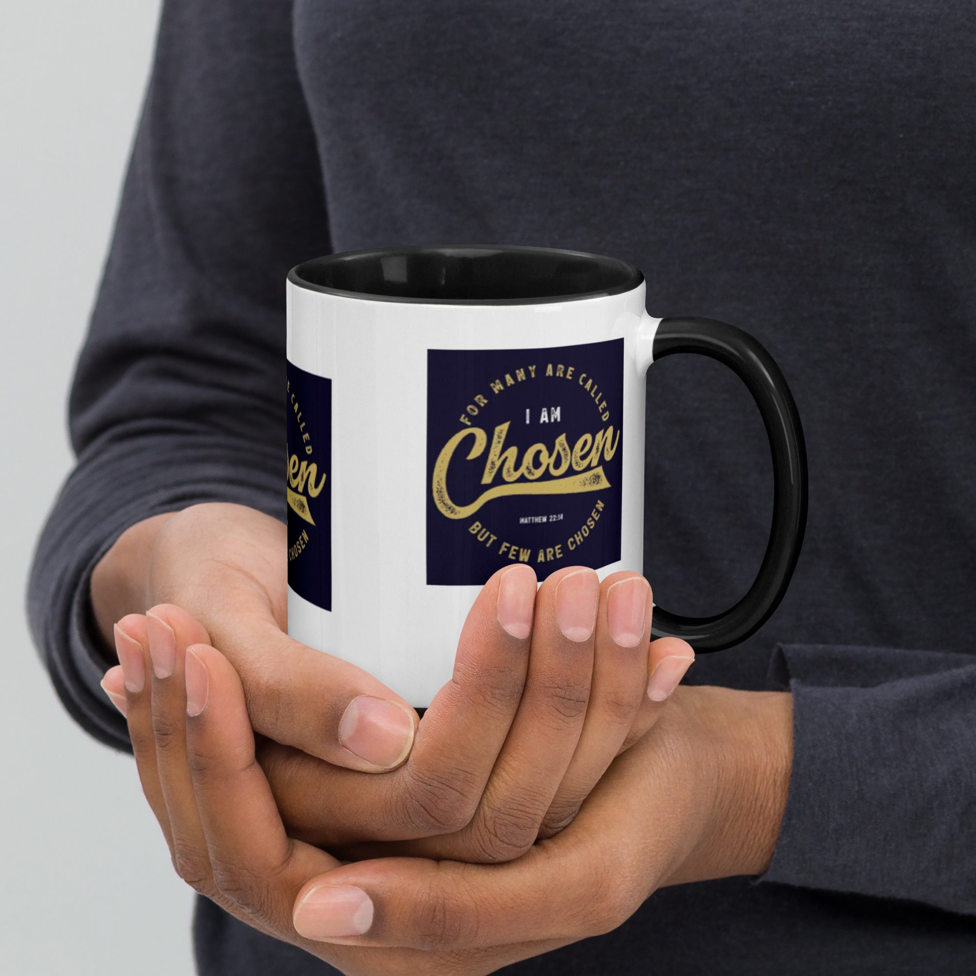 Custom Religious Coffee Mug with Color yellow gold Inside