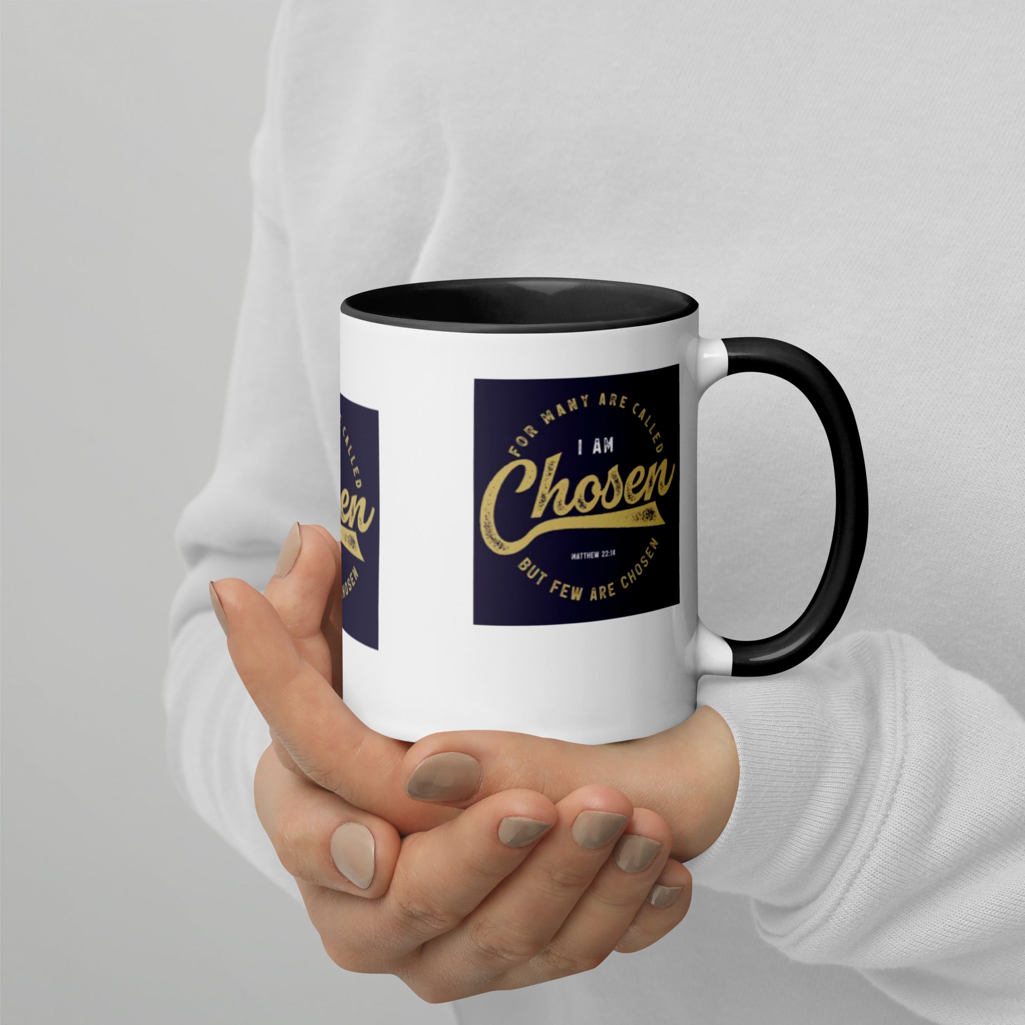 Custom Religious Coffee Mug with Color yellow gold Inside