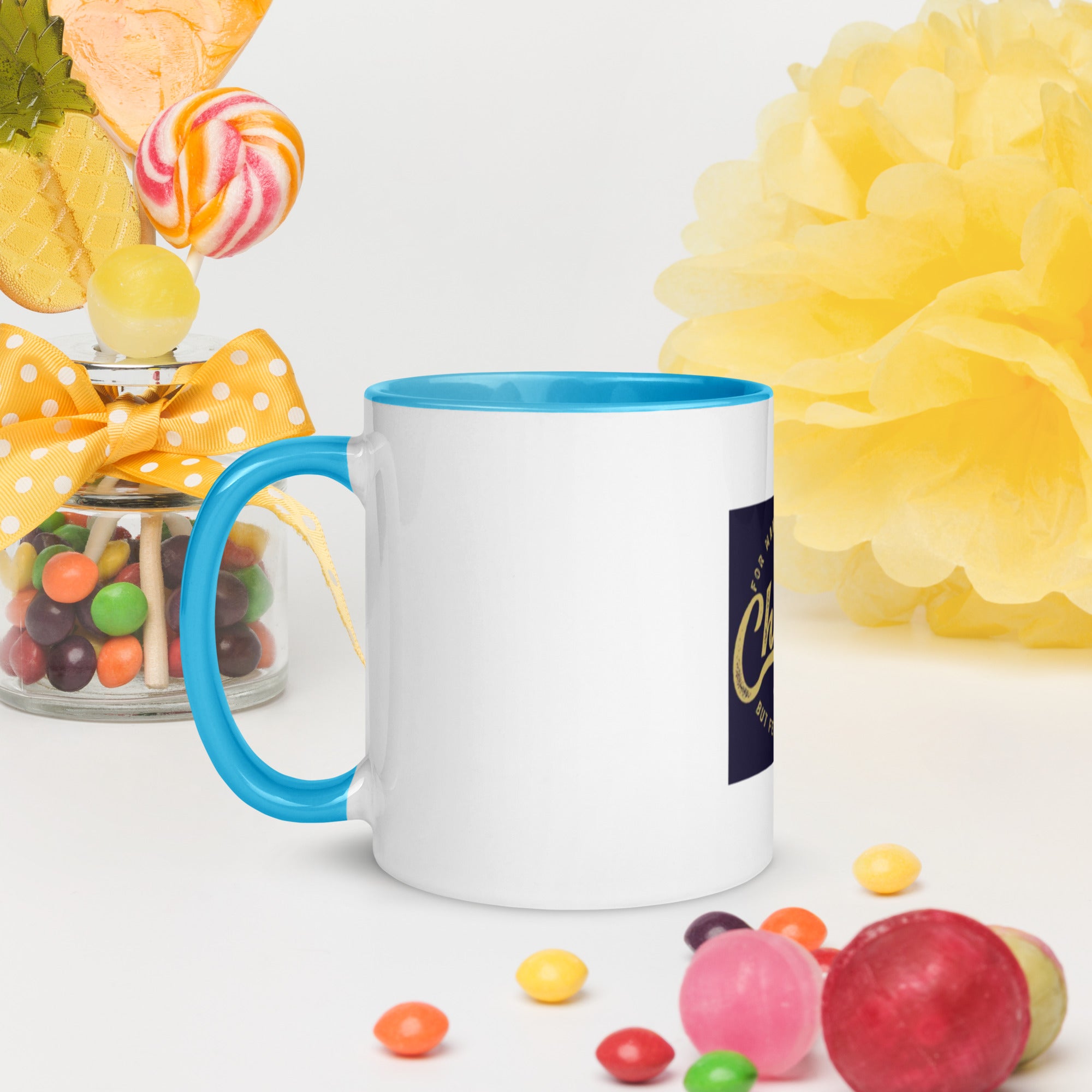 Custom Religious Coffee Mug with Color yellow gold Inside