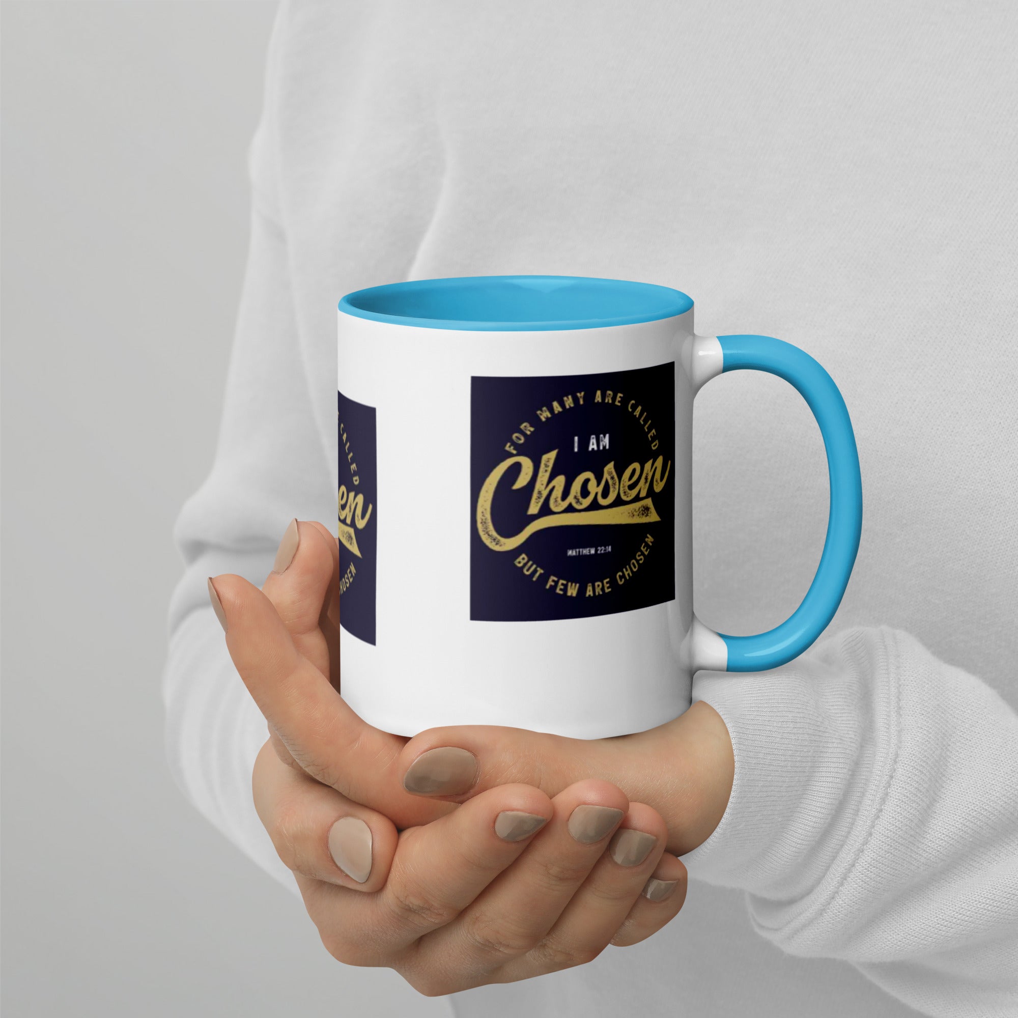 Custom Religious Coffee Mug with Color yellow gold Inside