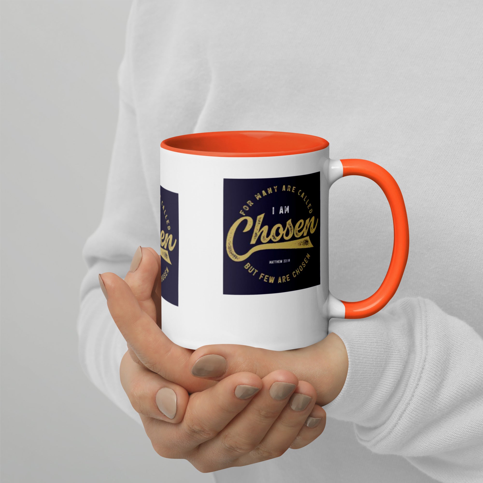 Custom Religious Coffee Mug with Color yellow gold Inside