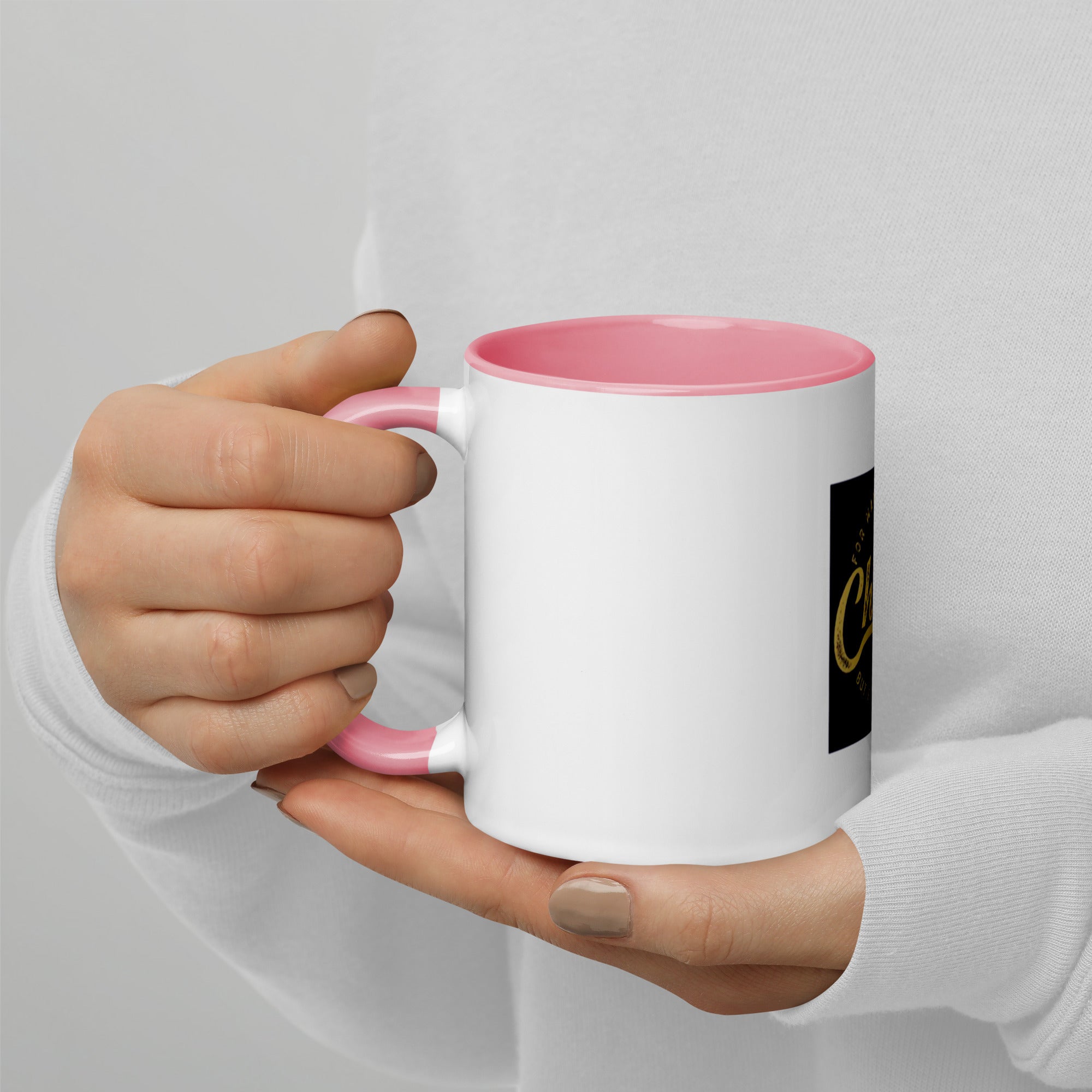 Custom Religious Coffee Mug with Color yellow gold Inside