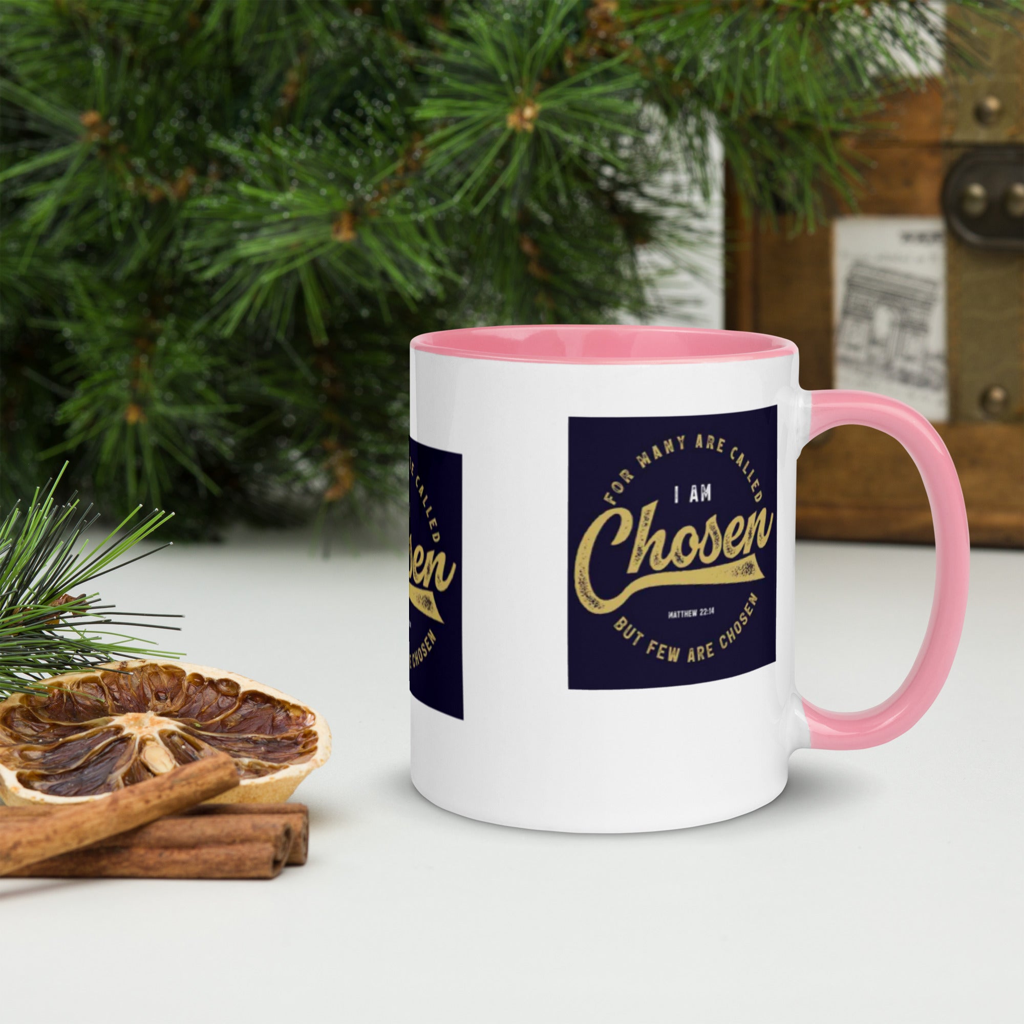 Custom Religious Coffee Mug with Color yellow gold Inside