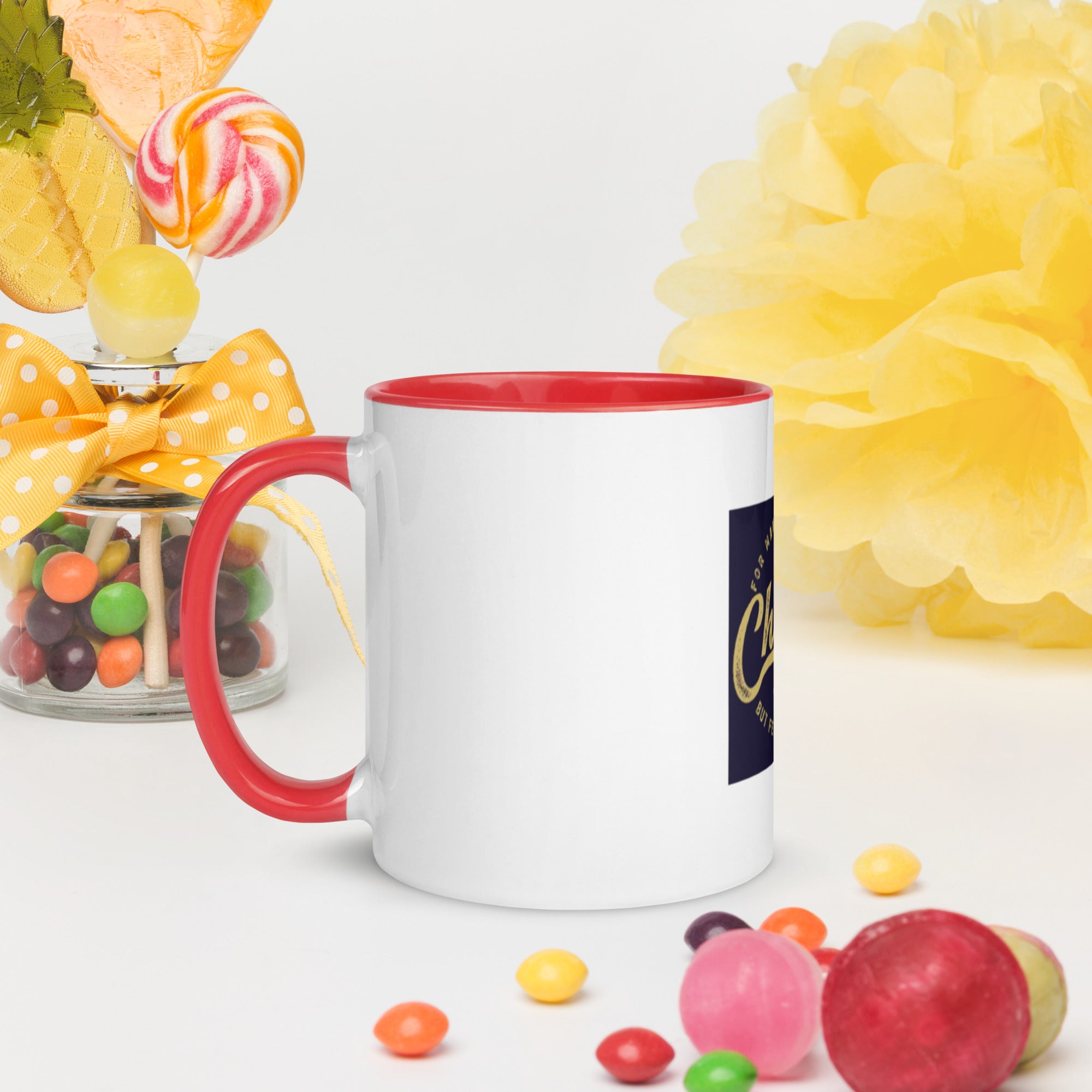 Custom Religious Coffee Mug with Color yellow gold Inside