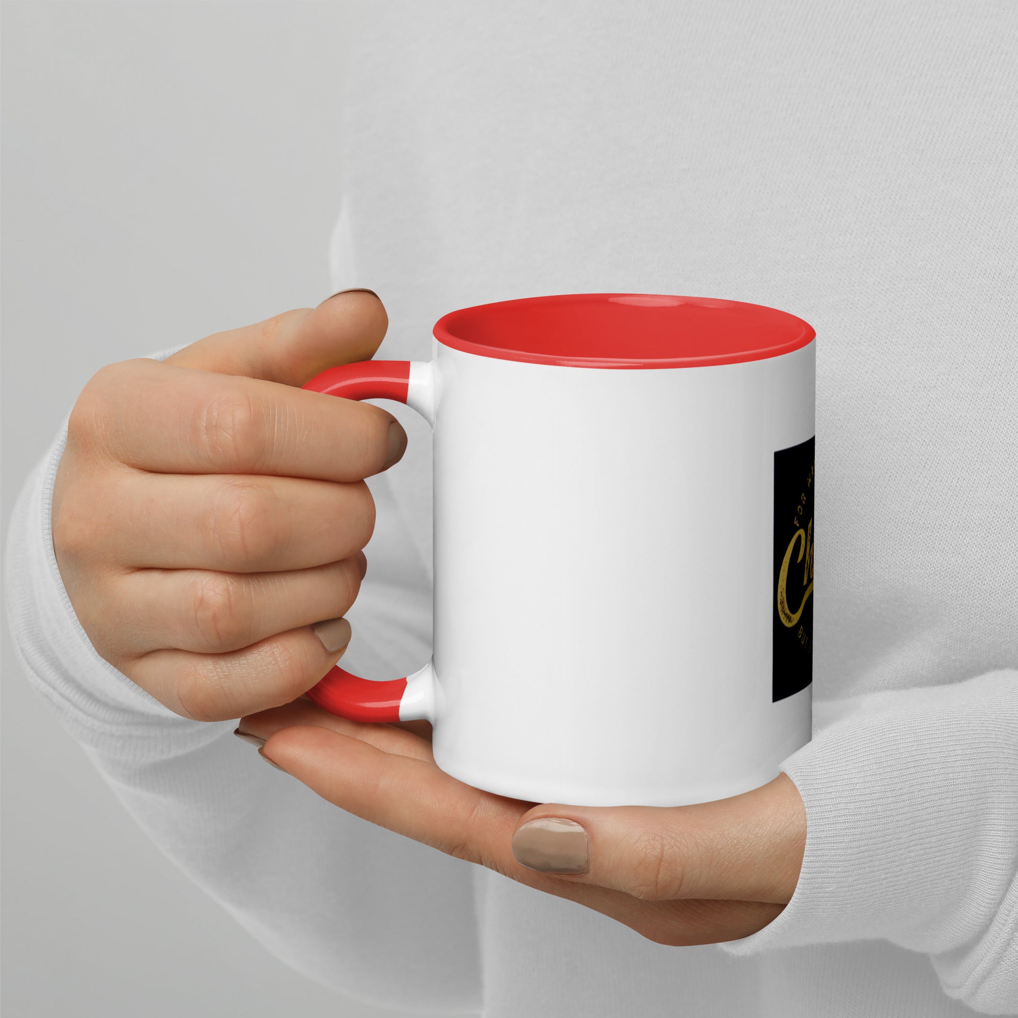 Custom Religious Coffee Mug with Color yellow gold Inside