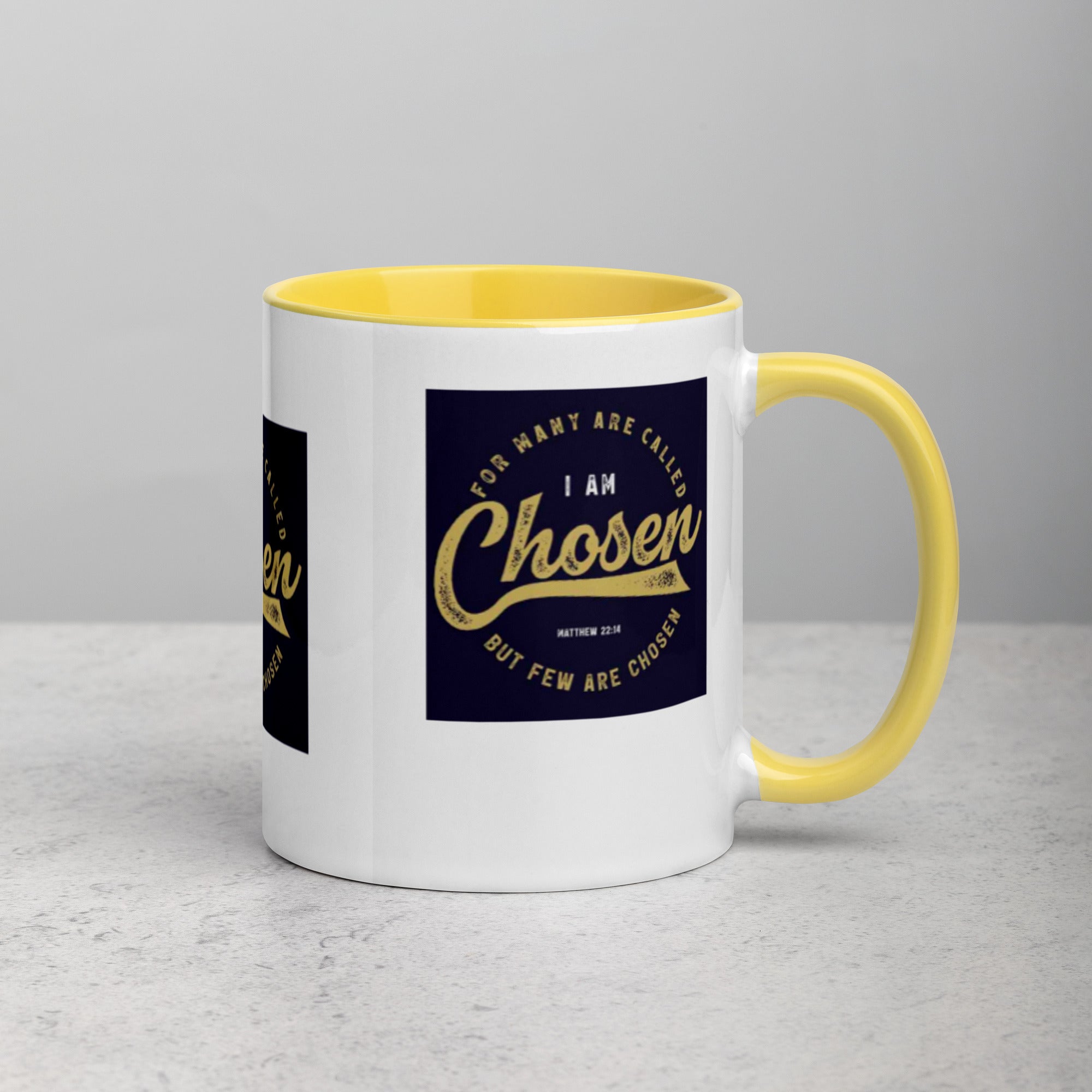 Custom Religious Coffee Mug with Color yellow gold Inside