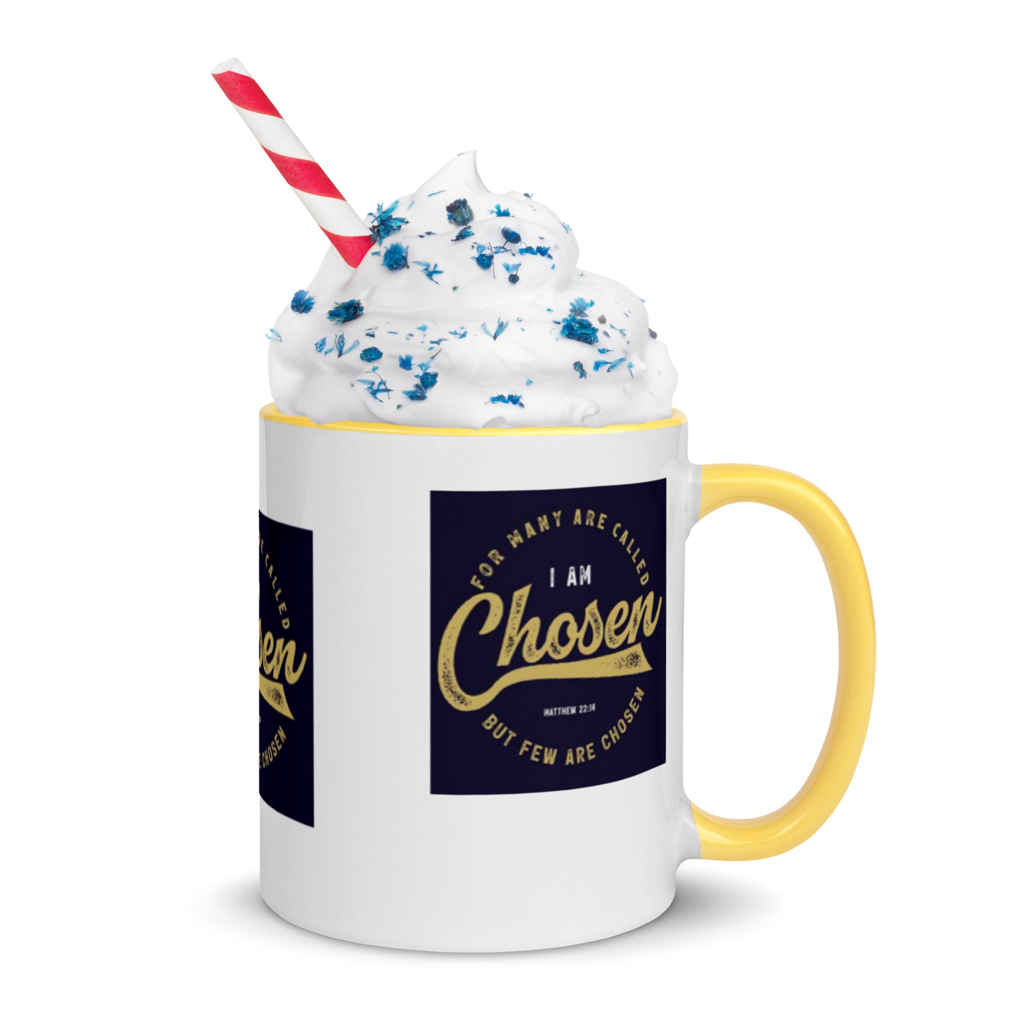 Custom Religious Coffee Mug with Color yellow gold Inside