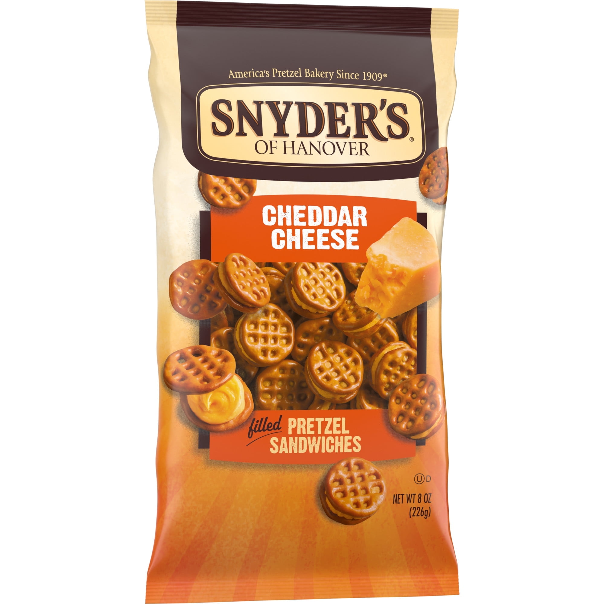 Snyder's of Hanover Pretzel Sandwiches, Cheddar Cheese, 8 oz (Pack of 3)