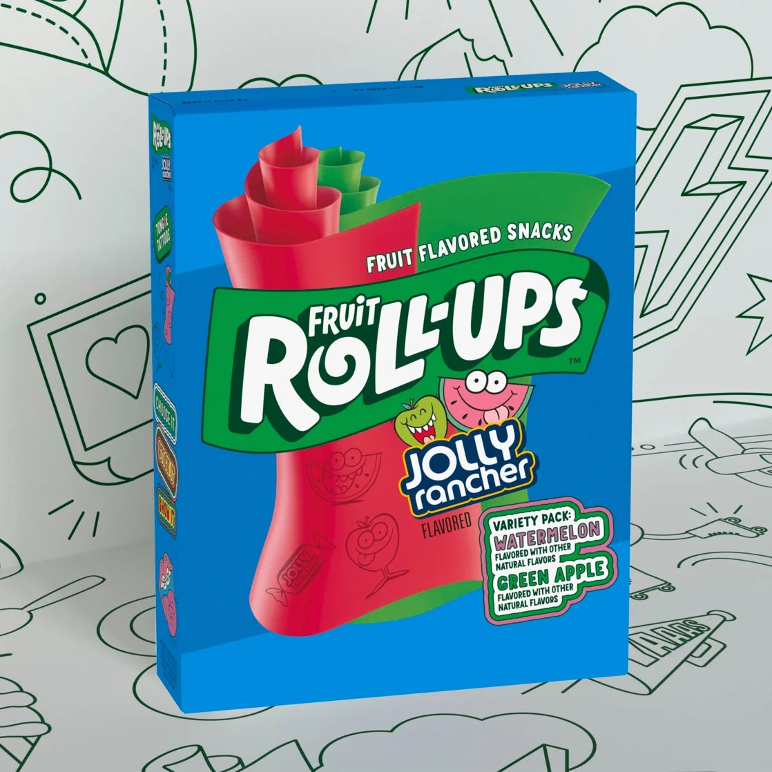 Fruit Roll-Ups Fruit Flavored Snacks, Jolly Rancher, Variety Pack, 20 ct