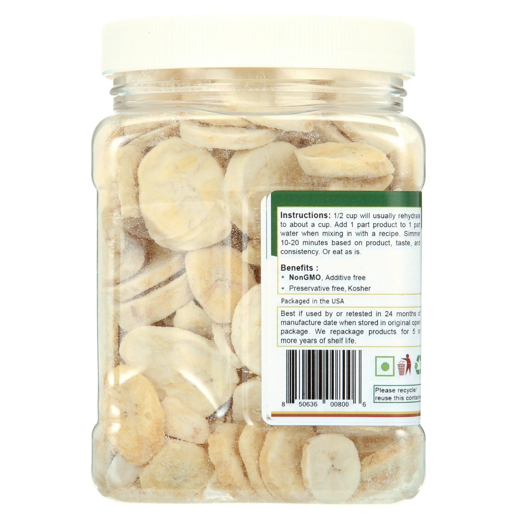 Mother Earth Products Freeze Dried Bananas, Quart Jar
