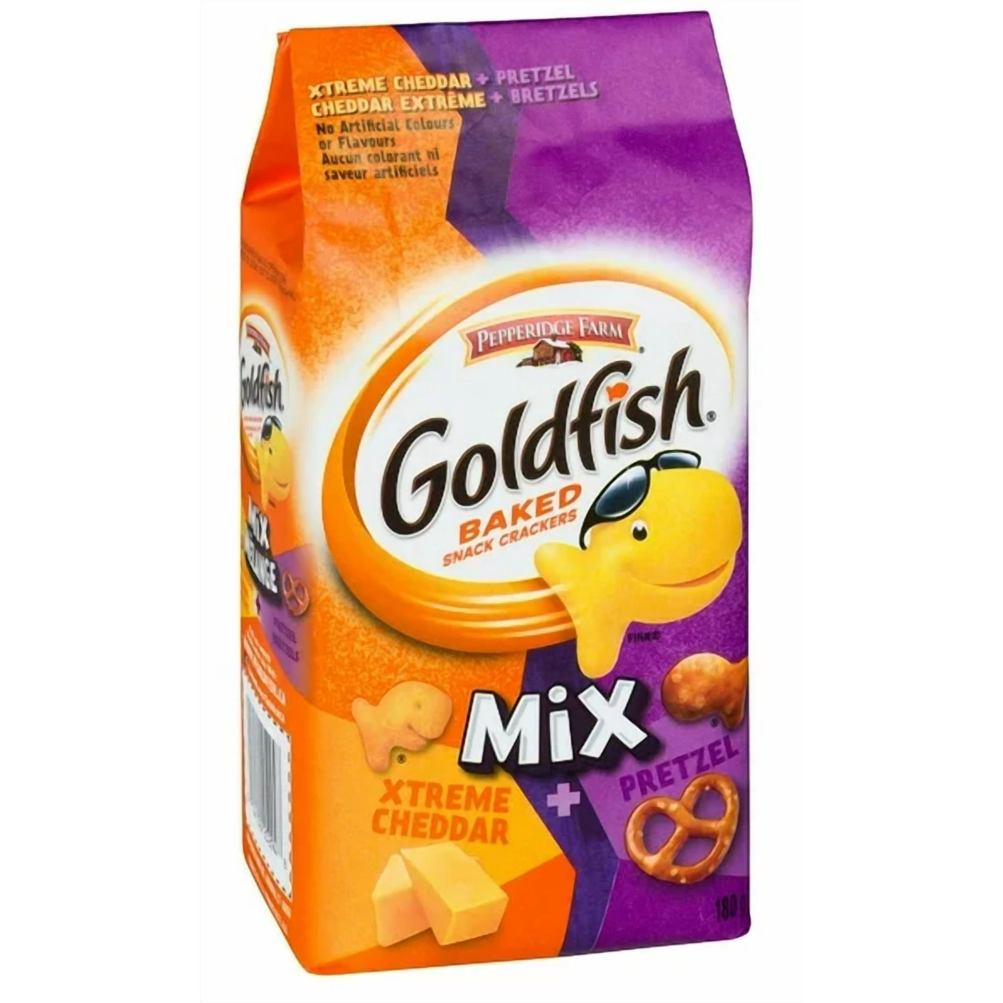 Goldfish Mix Xtreme Cheddar and Pretzel Crackers, 180g (2 Pack)
