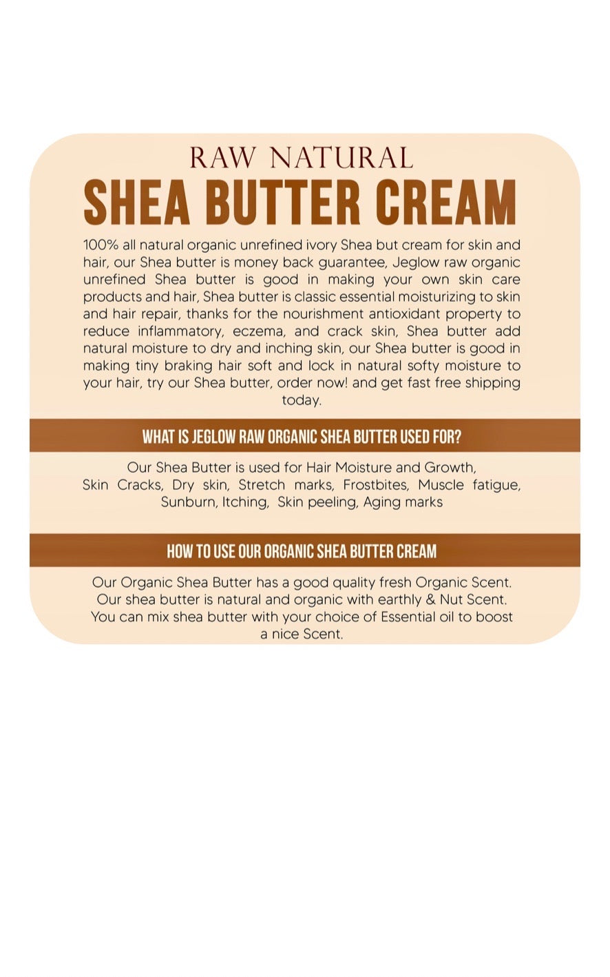 100% Raw Unrefined Organic Gold Shea Butter Bulk For All Hair & Skin Type