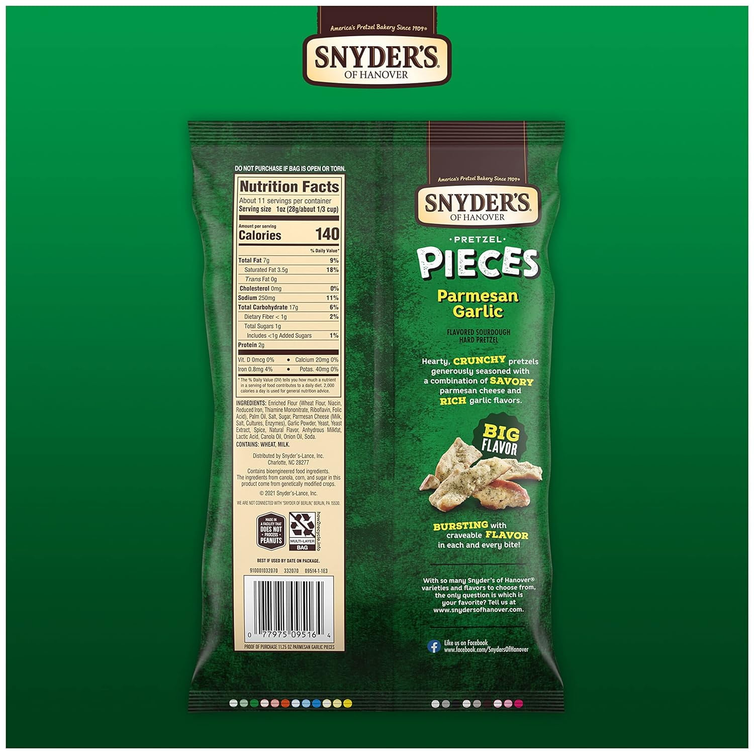 Snyder's of Hanover Garlic Parmesan Flavored Pretzel Pieces- 4-Pack 11.25 oz. Bags