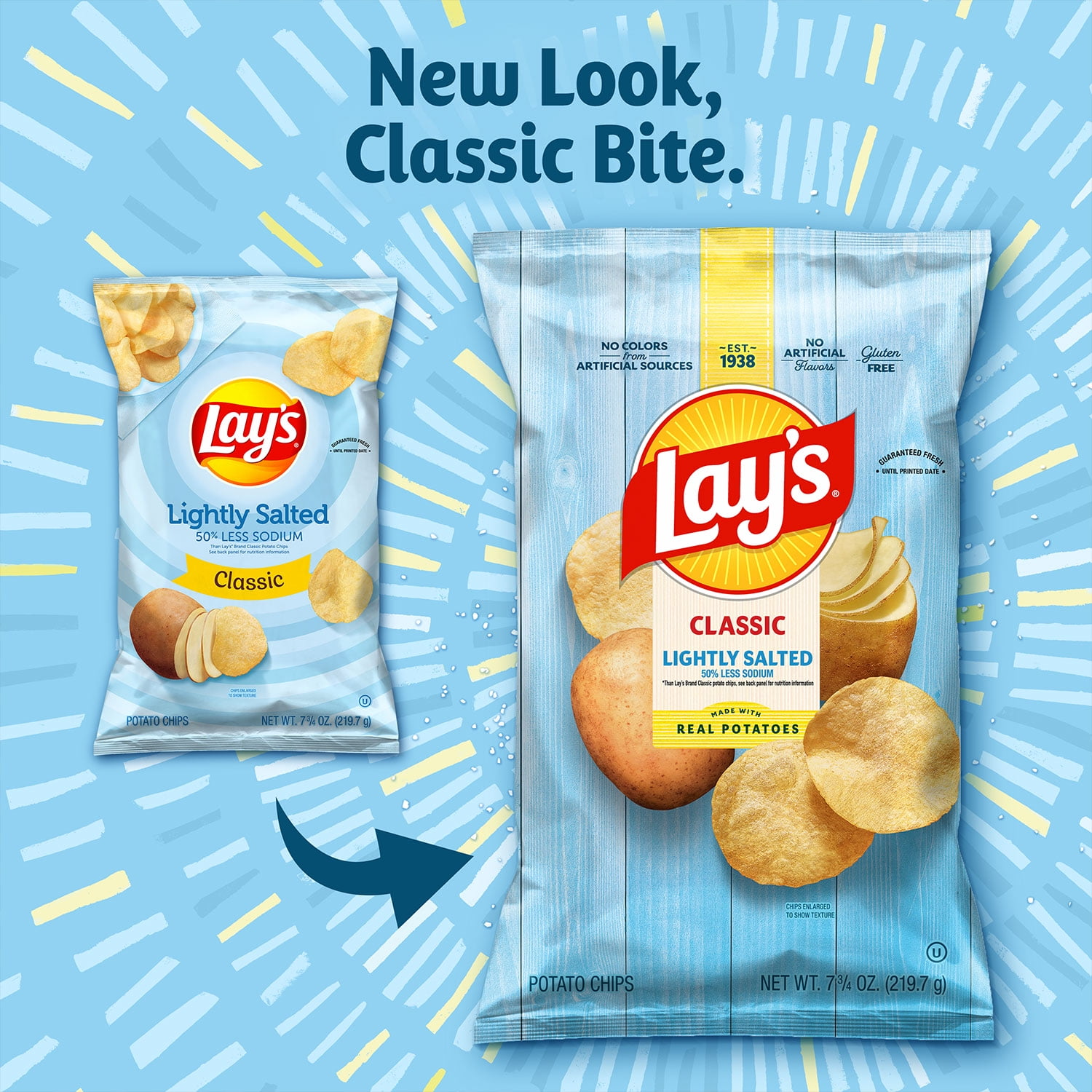 Lay's Classic Lightly Salted Potato Chips, 7.75 Ounce Bag