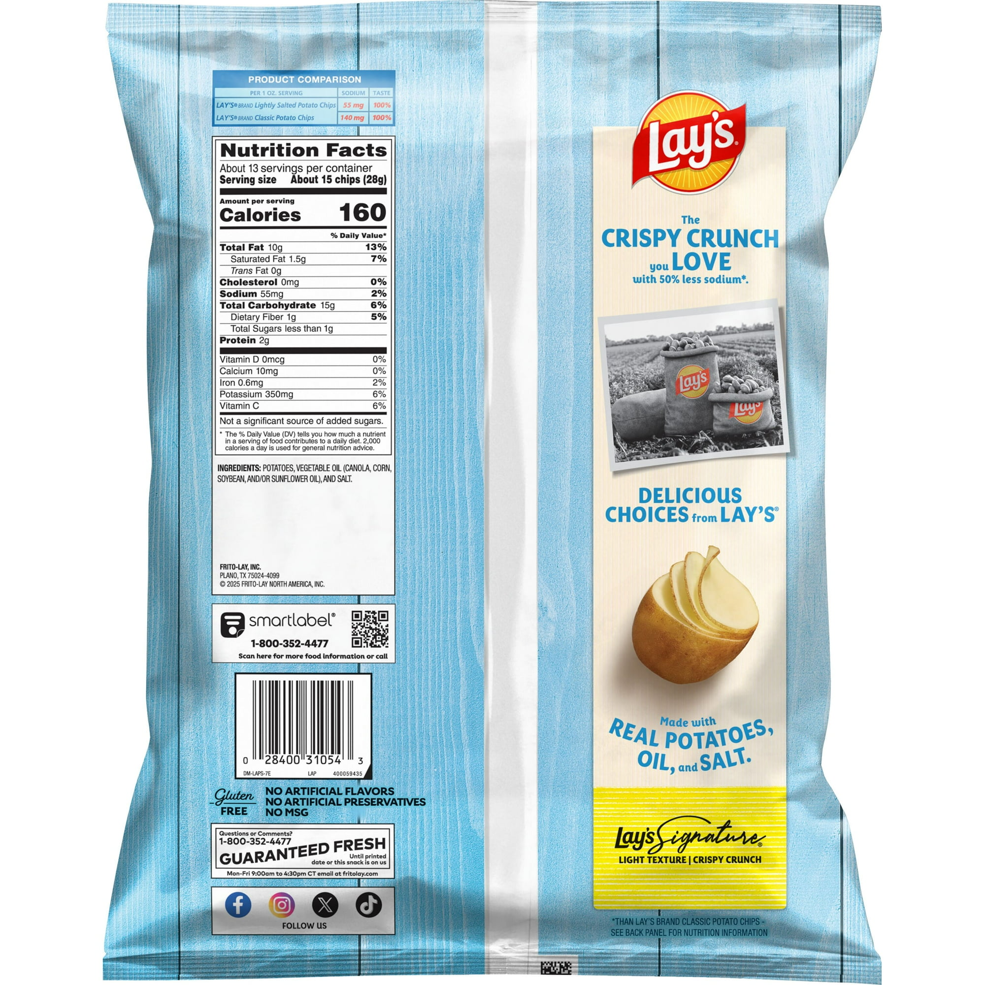 Lay's Potato Chips Lightly Salted Party Size 12.5 Ounce Bag