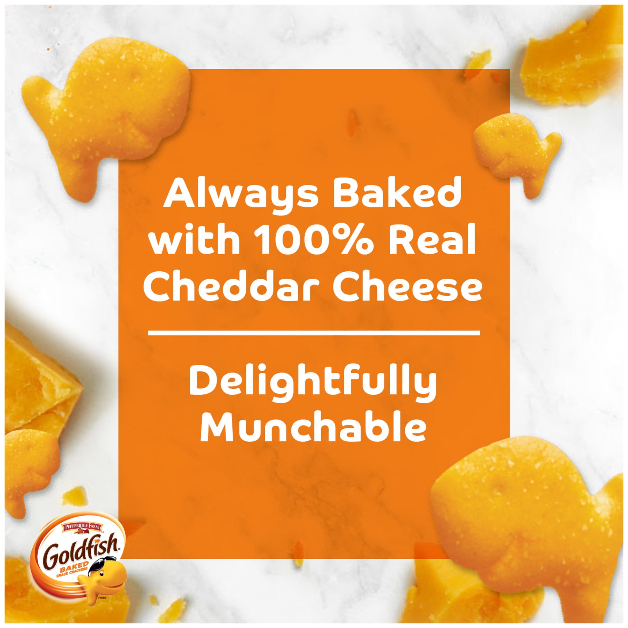 Goldfish Cheddar Cheese Crackers, Baked Snack Crackers, 1 oz on-The-Go Snack Packs