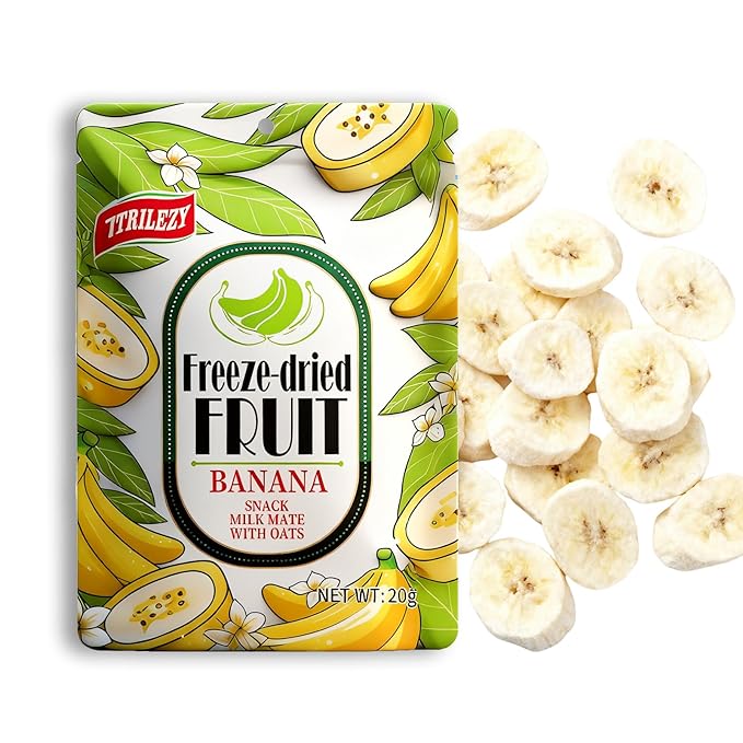 KachiKachi Freeze-Dried Bananas Fruit Snack - 20g-Pack, Only Bananas | No Sugar Added | Freeze Dried Crispy Banana Chips for Home Office Party Hiking (1-Pack, Banana)