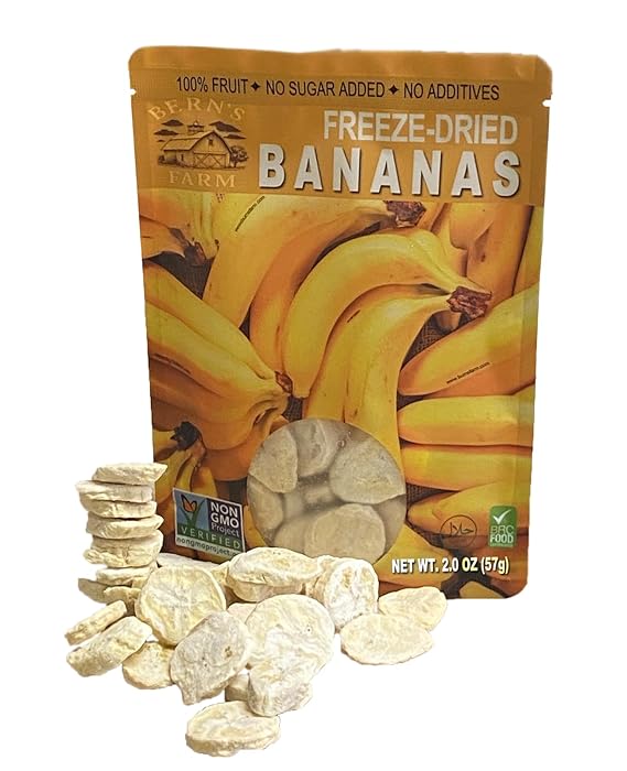 Freeze-Dried Banana Chips – Healthy, Gluten-Free, No Sugar Added, Crispy & Delicious Fruit Snacks for Kids & Adults