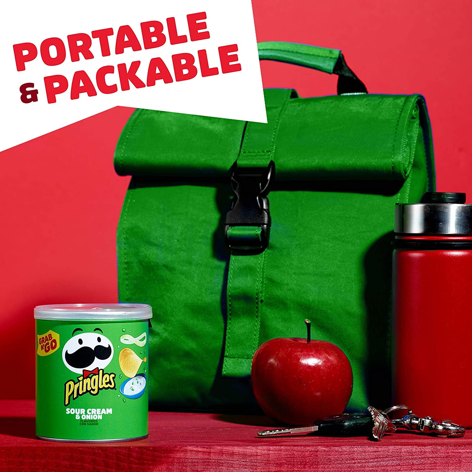 Pringles Potato Crisps Chips - Sour Cream and Onion Flavored Salty Snack, Lunch Food, Single Serve 1.4 Oz Cans (Pack of 12)