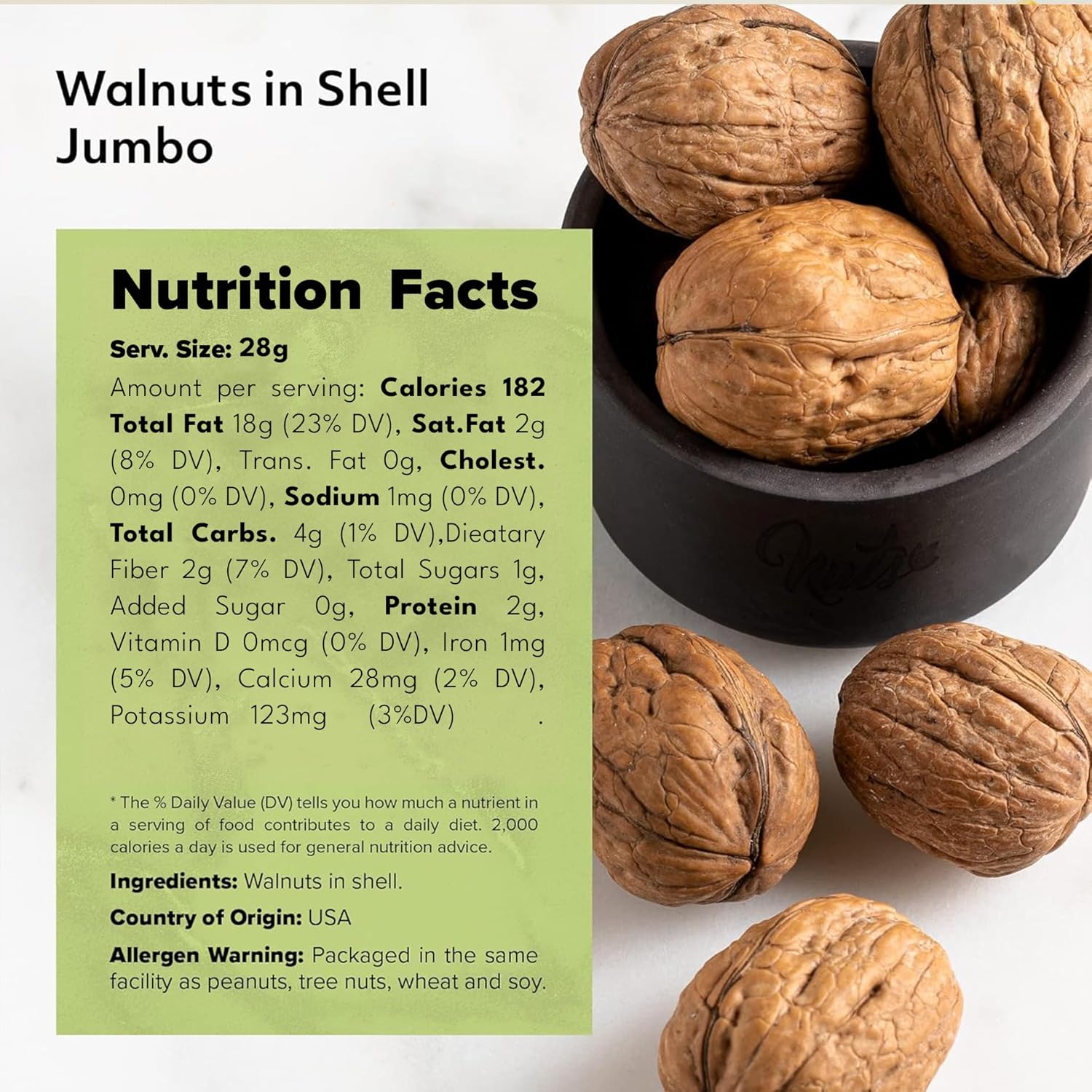 Walnuts In Shell  Grown and Packed in California  Chandler Variety  Fresh Buttery Taste and Easy to Crack  Non-GMO and Raw Walnuts in Resealable Bags (1 LB)