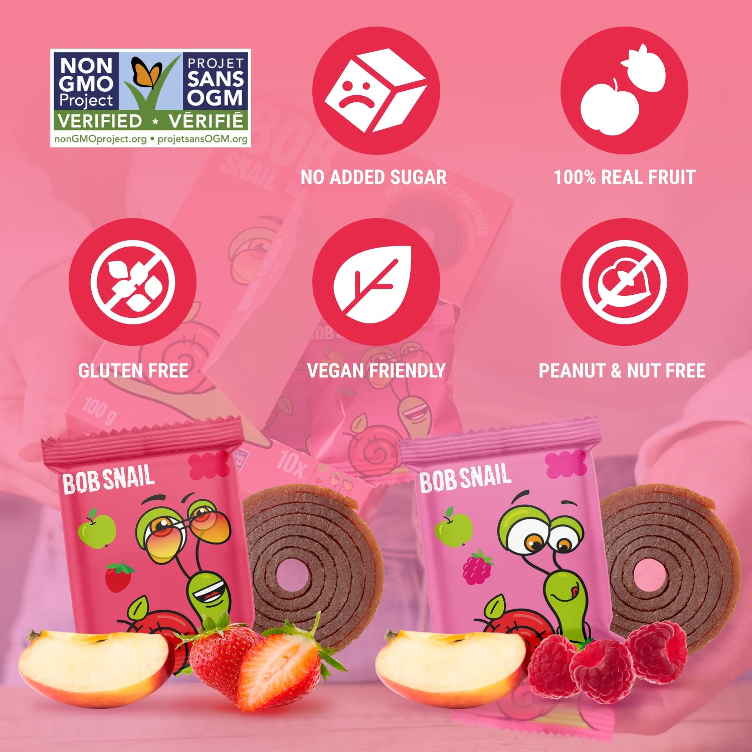 Bob Snail Berry Mix Gluten-Free Fruit Roll Ups, 50 Pieces