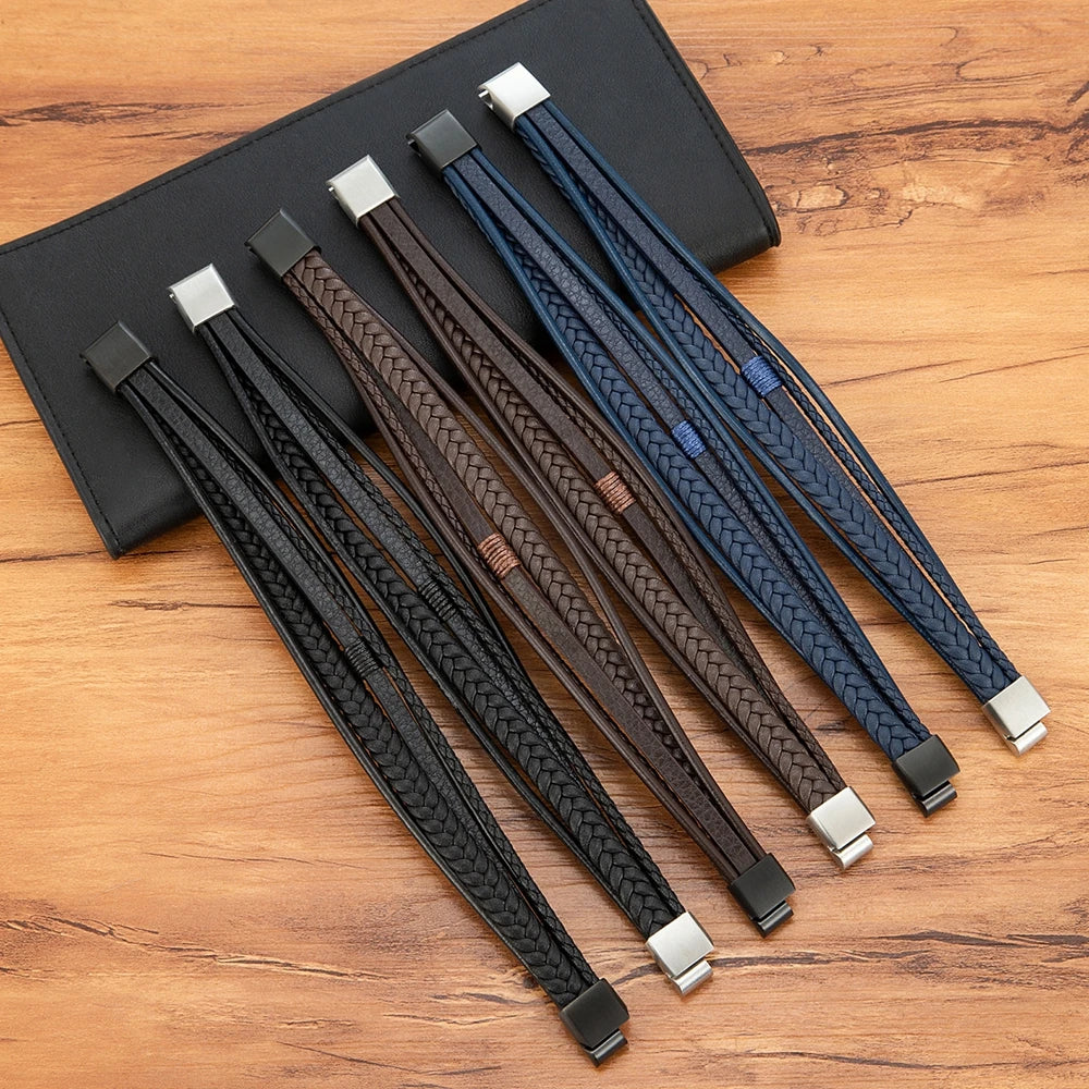 Men’s Party Leather Bracelet Gift - Jeglowstore