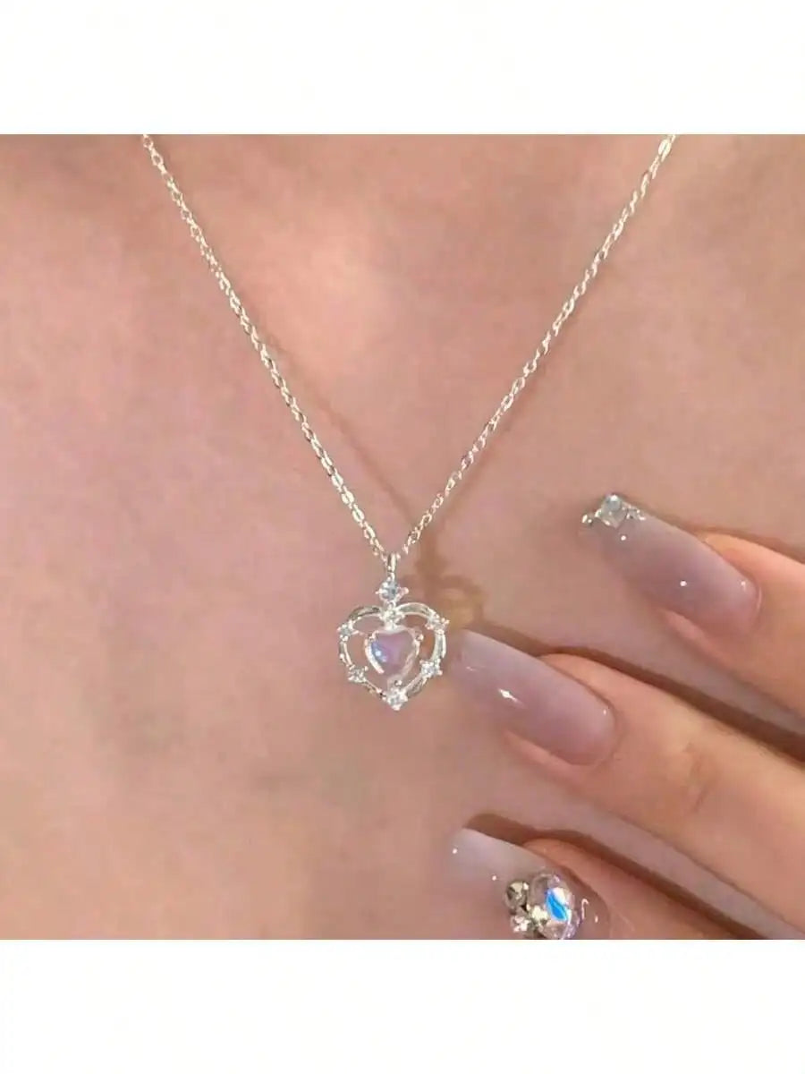 Women’s Gradient Heart Pendant Necklace - Jeglowstore