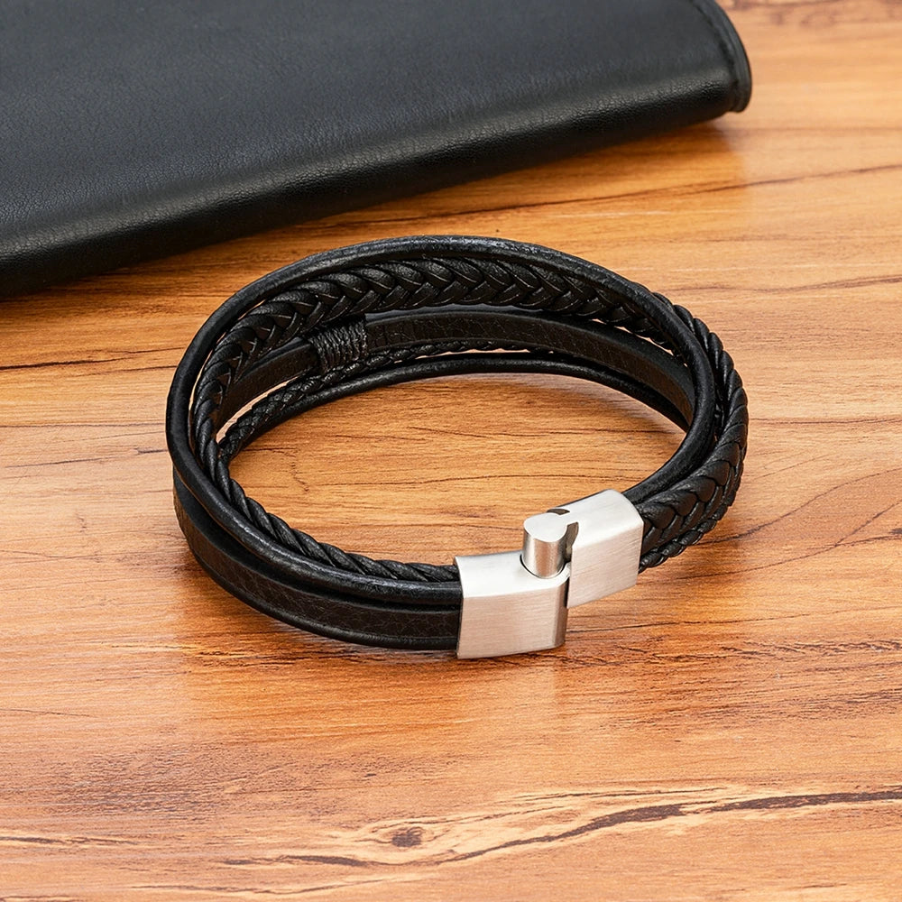 Men’s Party Leather Bracelet Gift - Jeglowstore
