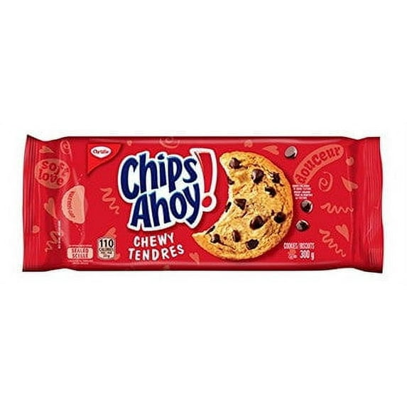 Chips Ahoy! Chewy Chocolate-Chip Cookies, 300g/10.6oz, (Imported from Canada)