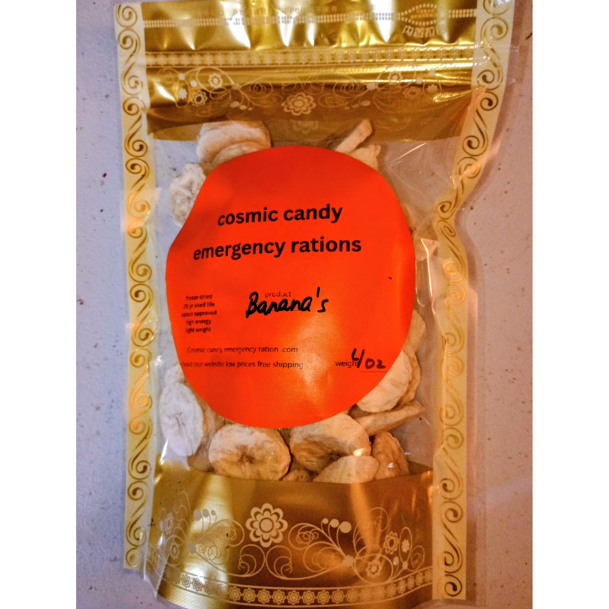 Cosmic Candy Emergency Ration freeze dried banana's 4 oz bag