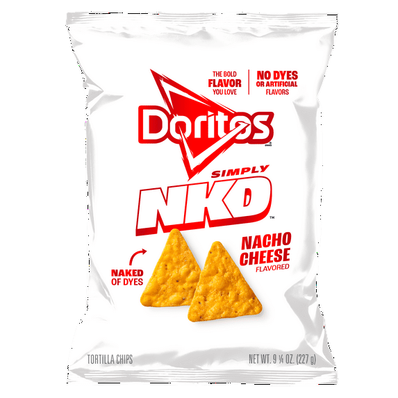 Doritos Simply NKD, No Dyes No Artificial Flavors Nacho Cheese Tortilla Chips Bag, 9.25 oz