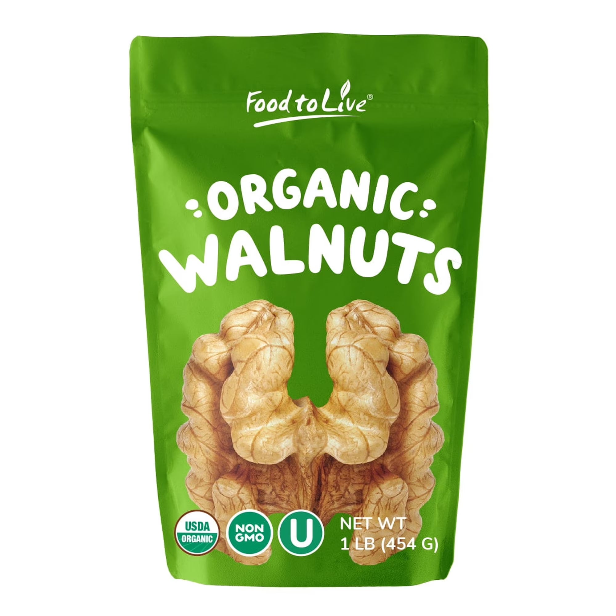 Food to Live, Organic California Walnuts, 1 Pound, Raw