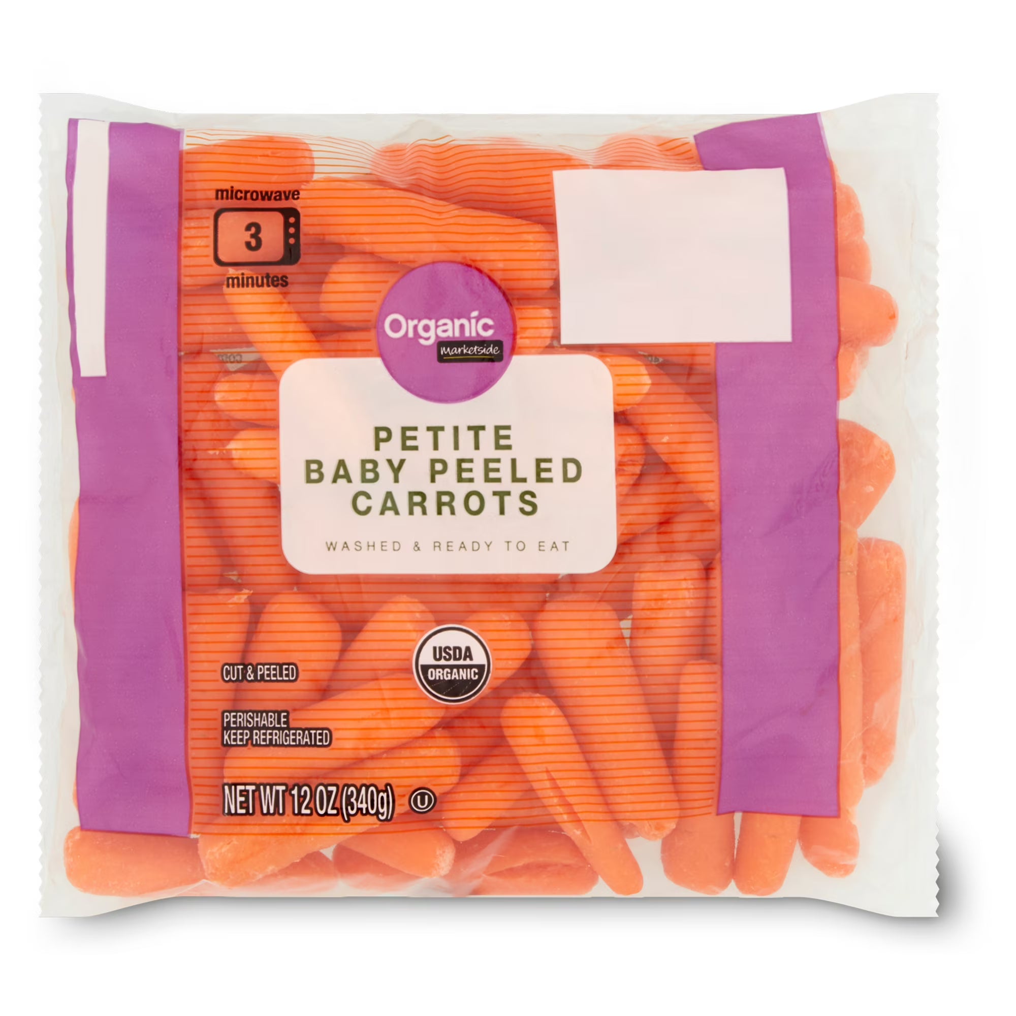 Fresh Organic Marketside Petite Carrots, 12 oz Bag
