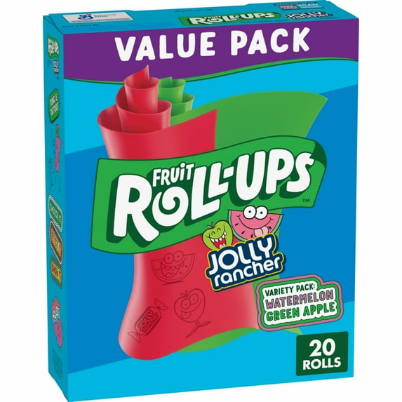 Fruit Roll-Ups Fruit Flavored Snacks, Jolly Rancher, Variety Pack, 20 ct