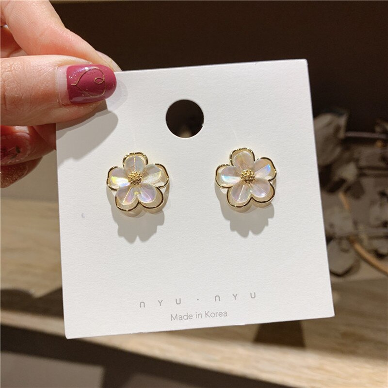 New Punk Golden Metal White Cross Hoop Earrings For Women Girls Fashion Circle Brincos Ear Accessories Jewelry