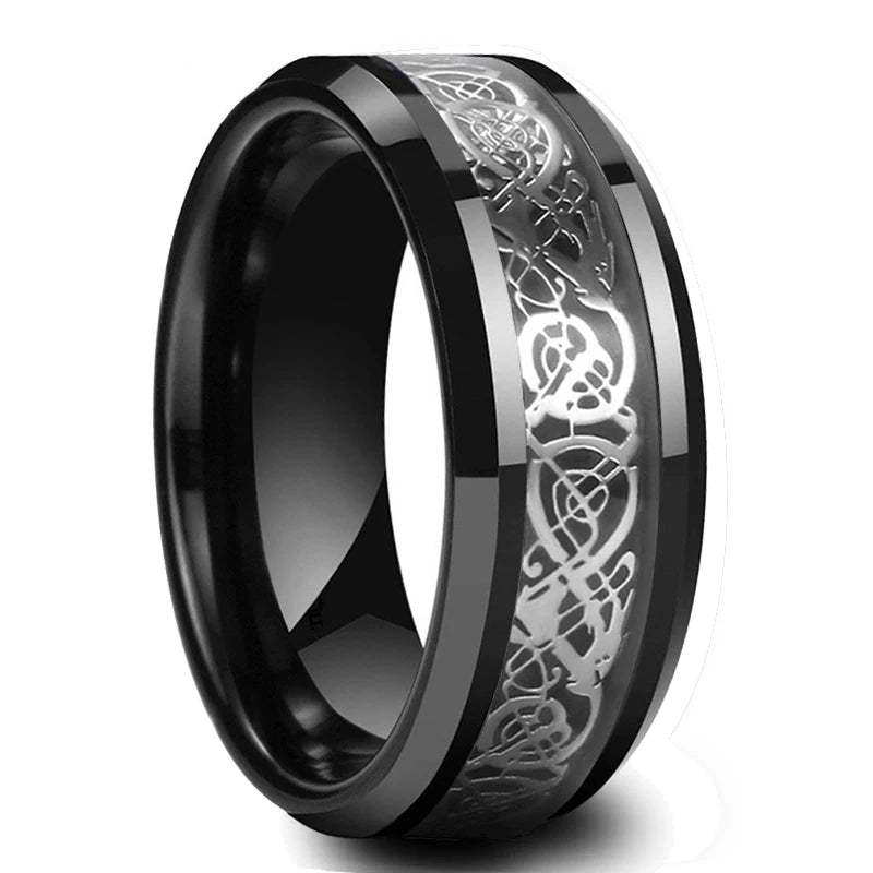Men’s 8mm Black Titanium Wedding Ring - Jeglowstore