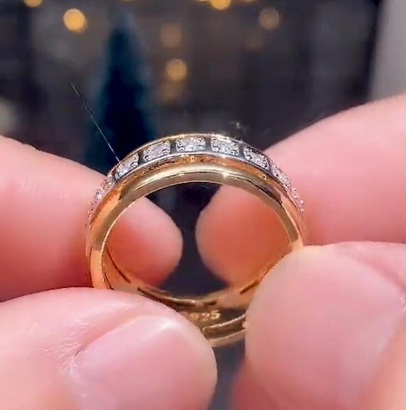 CAOSHI Trendy Female Wedding Bands with Two Tone Design Fashionable Design Engagement Ceremony Accessories Promise Jewelry Gift