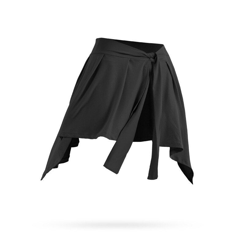 One Piece Women Tennis Skirt Running Golf Ballet Dancing Sports Hip Cover With Elestic Bandage Yoga Skort Fitness Gym Sportswear