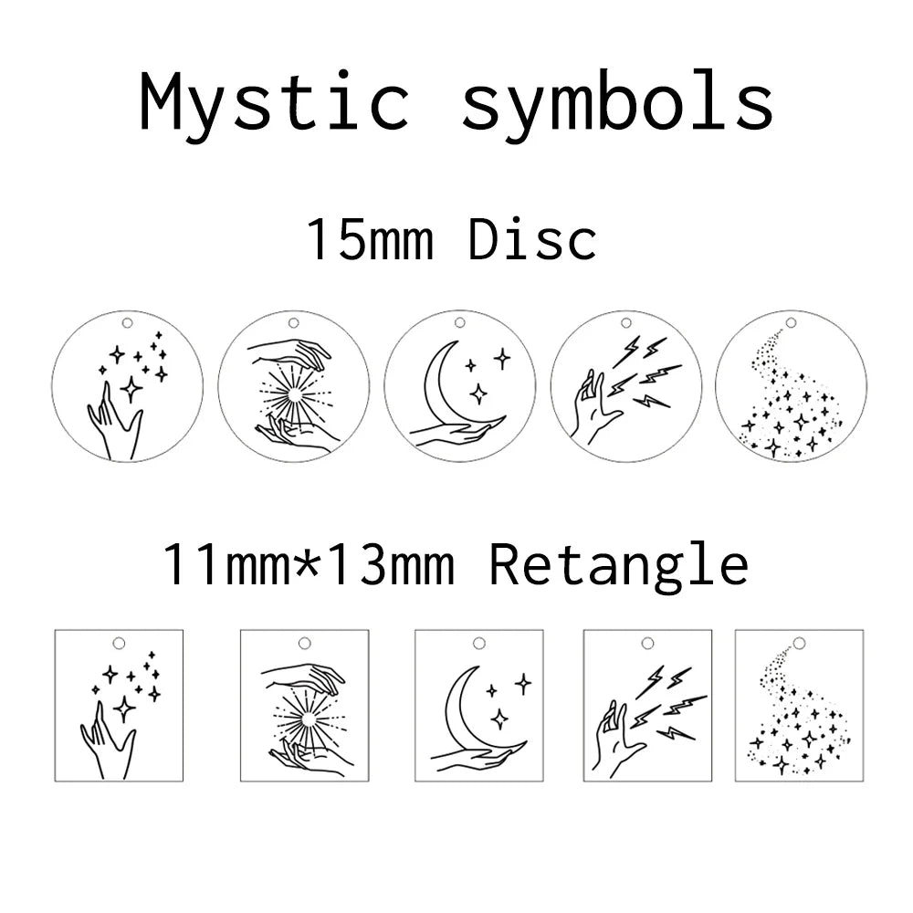 Mystic Vollmond Disk Necklace Jewelry Gift For Women 15mm, 18 inch
