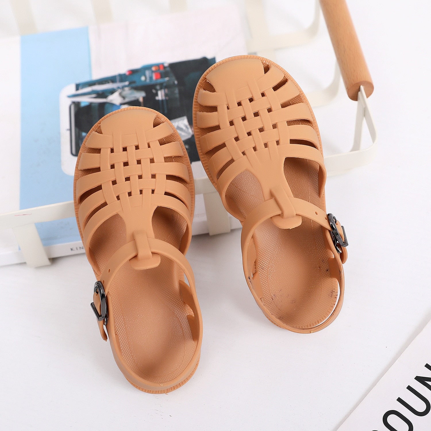 Baby Gladiator Sandals Casual Breathable Hollow Out Roman Shoes PVC Summer Kids Shoes 2022 Beach Children Sandals Girls
