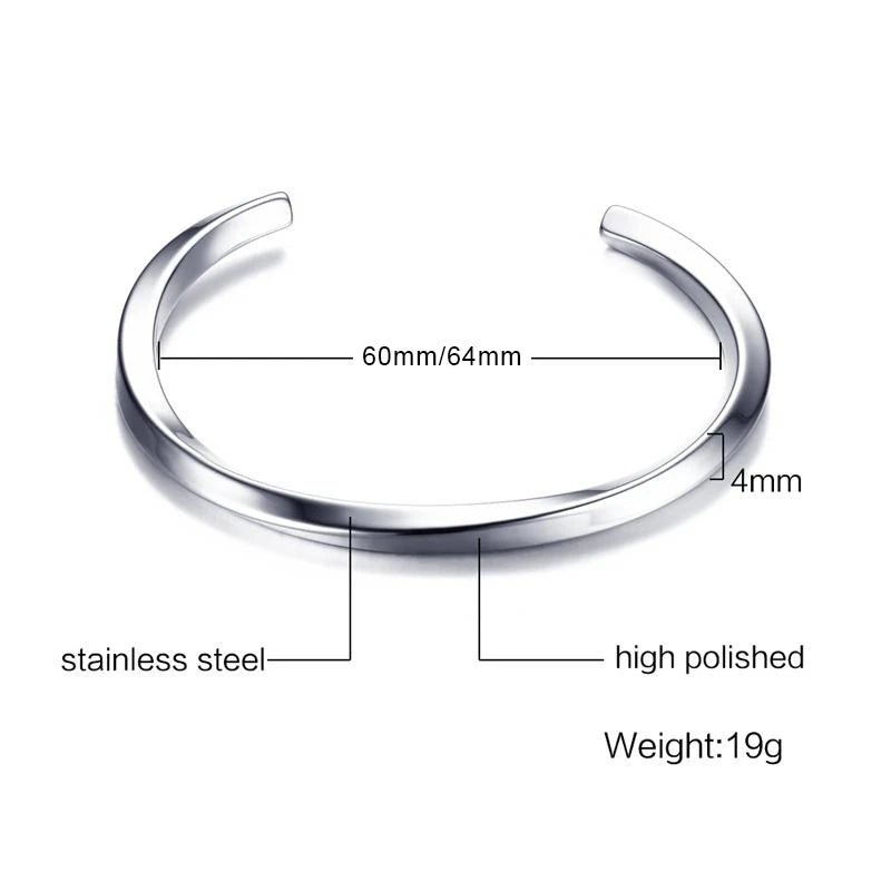 Unisex Twisted Steel Bangle - Jeglowstore