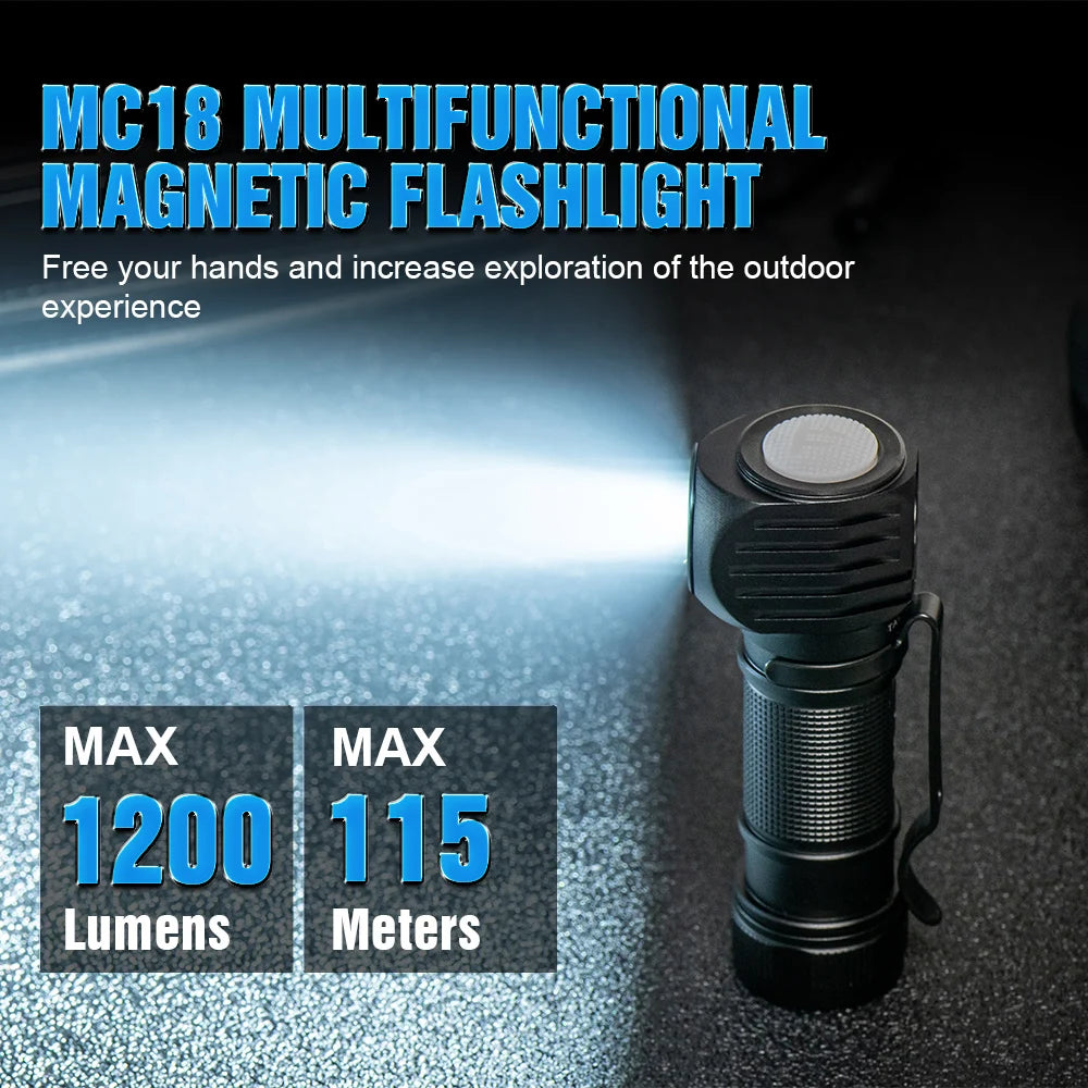 Trustfire Mc18 Headlamp Led Xp-Lhi 18650 Magnetic 2a Usb Rechargeable Head Lamp 1200lm Flashlight Headlight Magnet Tail Cap - Jeglowstore