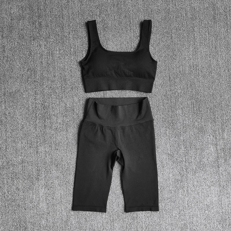 WAREBALL Seamless Women Yoga Set Sports Bra Sports Shorts Fitness Wear Outfit 2 Piece Gym Yoga Sets Workout Suits