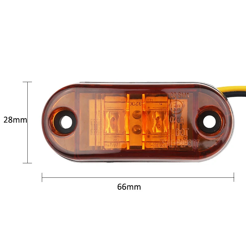 10PCS 12V 24V LED Side Marker Lights Parking lights Warning Tail Lamps Auto Lorry Trailer Light Amber Truck Accessories
