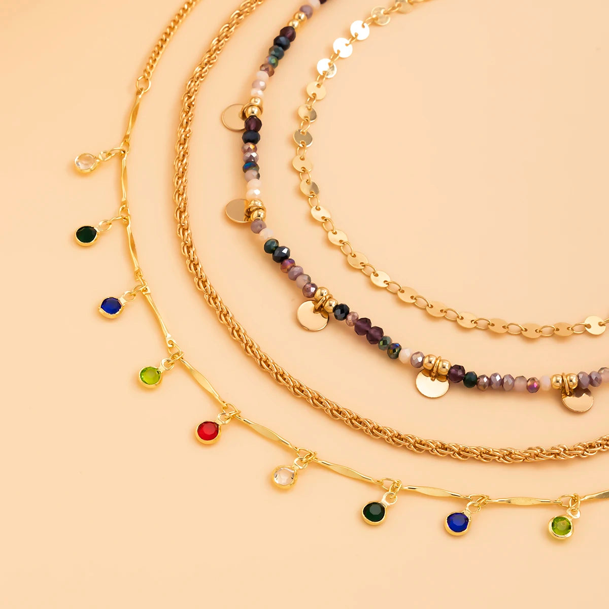 Rainbow Crystal Tassel Choker - Jeglowstore