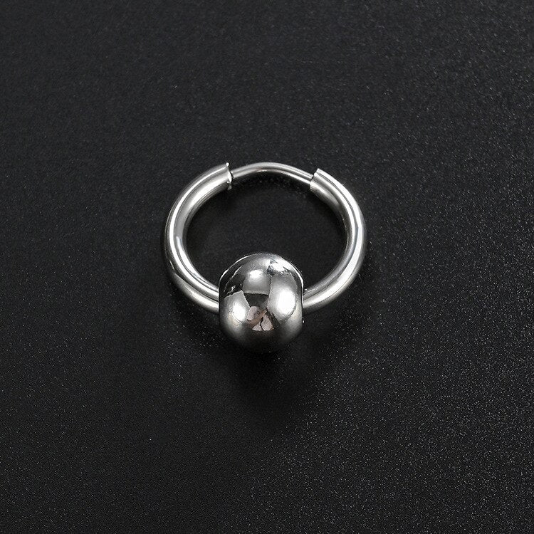 Vintage Men Stainless Steel Earrings Clip Cross Tassel Chain Ear Wrap Cuff Stud Earring Hipster Punk Piercing Ear Accessories
