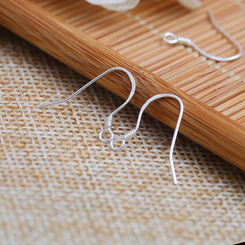 Mibrow 50pcs/lot S925 Sterling Silver Earring Hooks KC Gold Silver Ear Studs Ear Hooks Wire For Earrings Jewelry Making Findings