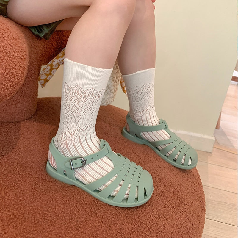 Baby Gladiator Sandals Casual Breathable Hollow Out Roman Shoes PVC Summer Kids Shoes 2022 Beach Children Sandals Girls