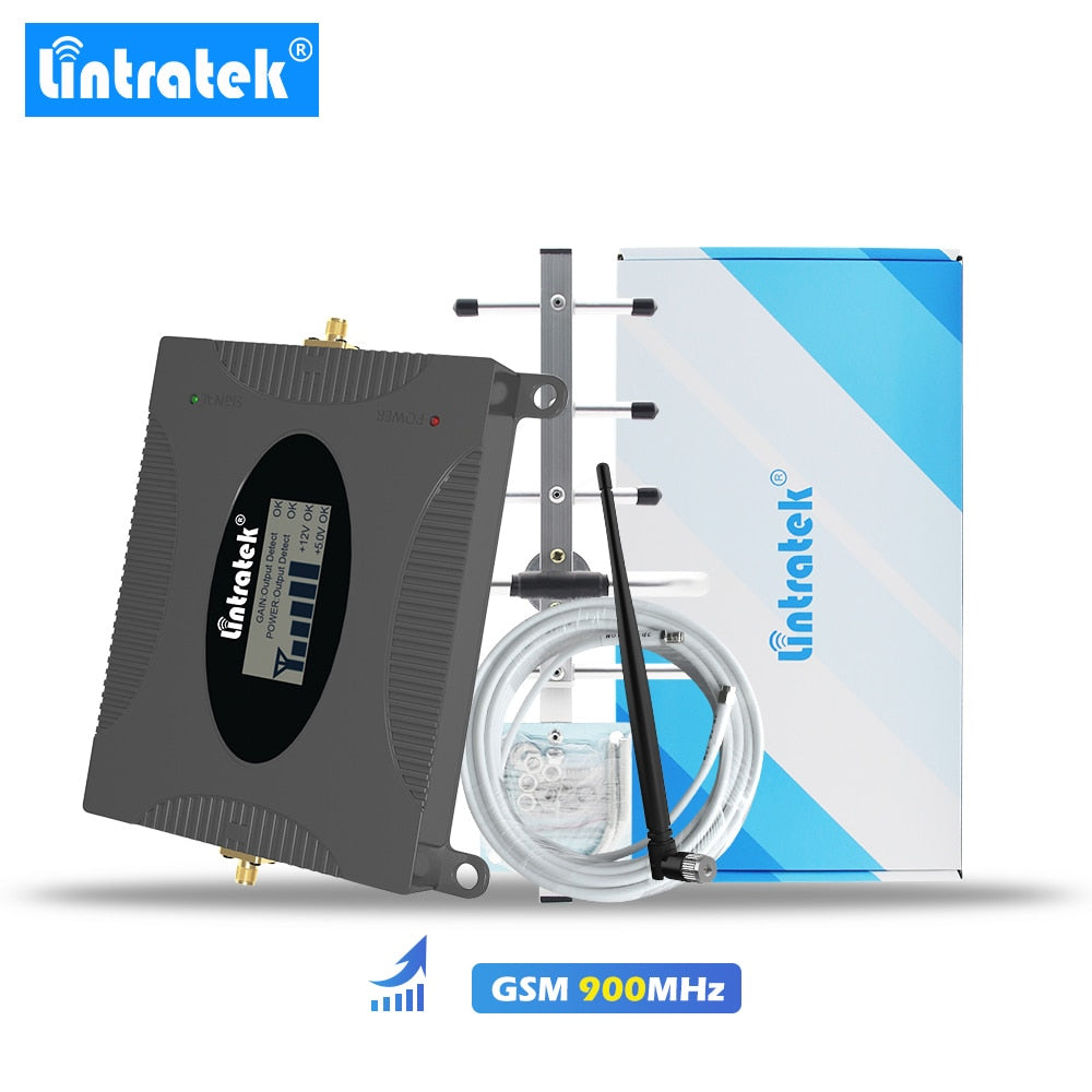 Lintratek 3G Mobile Cell Phones Signal Repeater Booster Amplifier UMTS 2100MHz (Band 1) Yagi Antenna Set for 3G Voice and Data -
